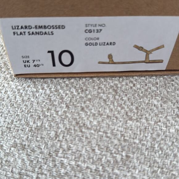 J. Crew Gold Lizard Textured ankle-strap flat sandals - Picture 6 of 11